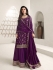 Jacquard chinon sharara suit in Purple colour 66214